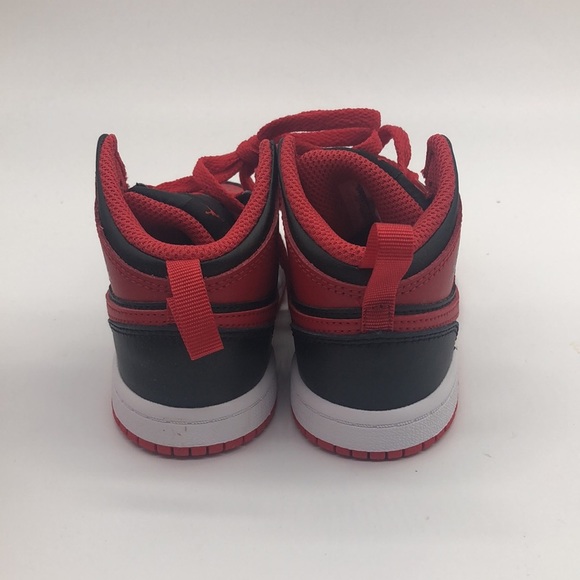 Toddler Air Jordan 1 Mid Red/Black DQ8425-060 NWOB - Picture 4 of 5